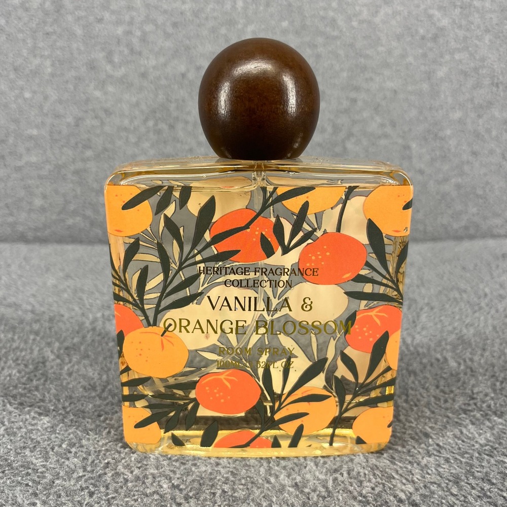Heritage Fragrance Vanilla & Orange Blossom Room Spray 100ml Glass Bottle Citrus